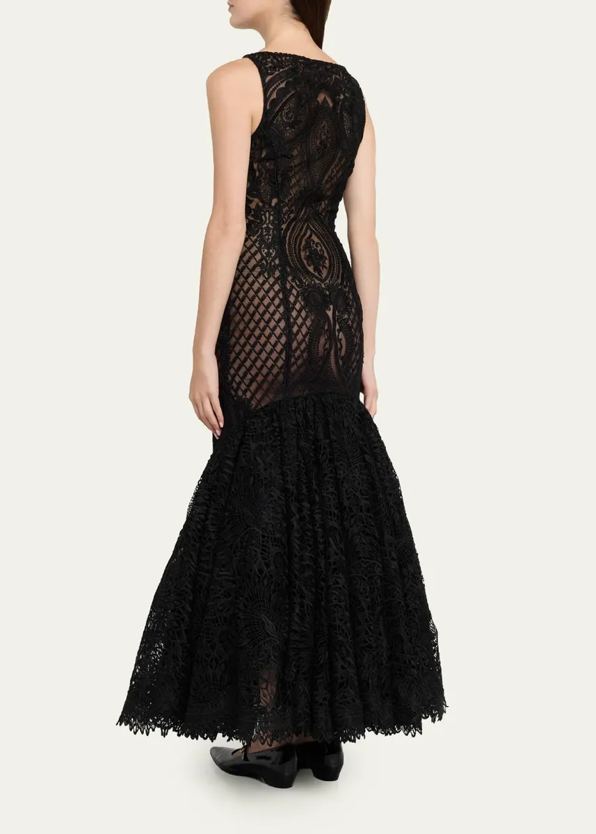 Atelier Prabal Gurung High-Neck Sleeveless Lace Mermaid Gown | Thumbnail 3 Atelier Prabal Gurung High-Neck Sleeveless Lace Mermaid Gown | Thumbnail 3