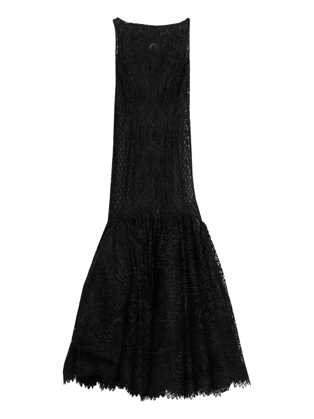 Atelier Prabal Gurung High-Neck Sleeveless Lace Mermaid Gown