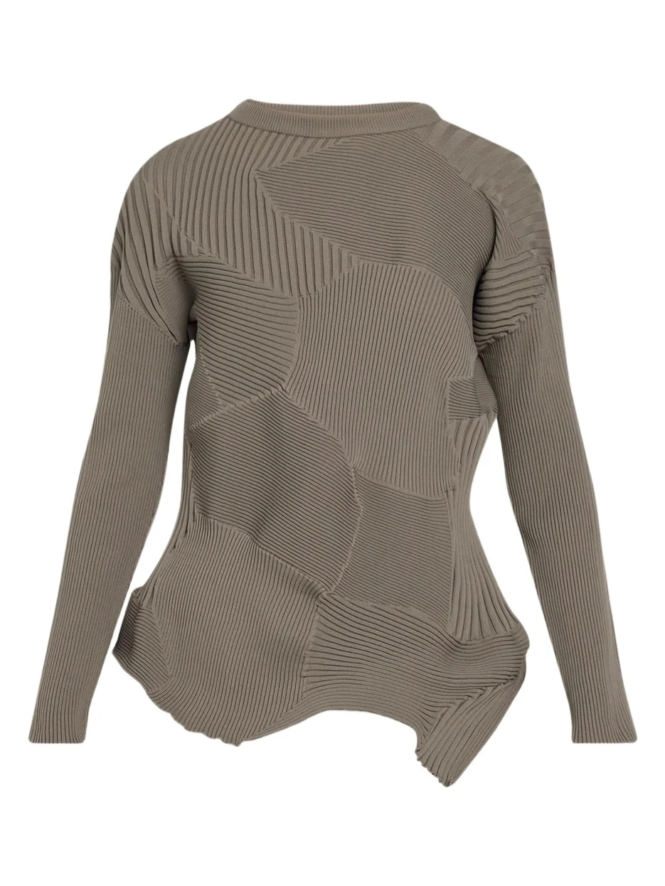 Issey Miyake Kone Kone Textural Ribbed Crewneck Sweater
