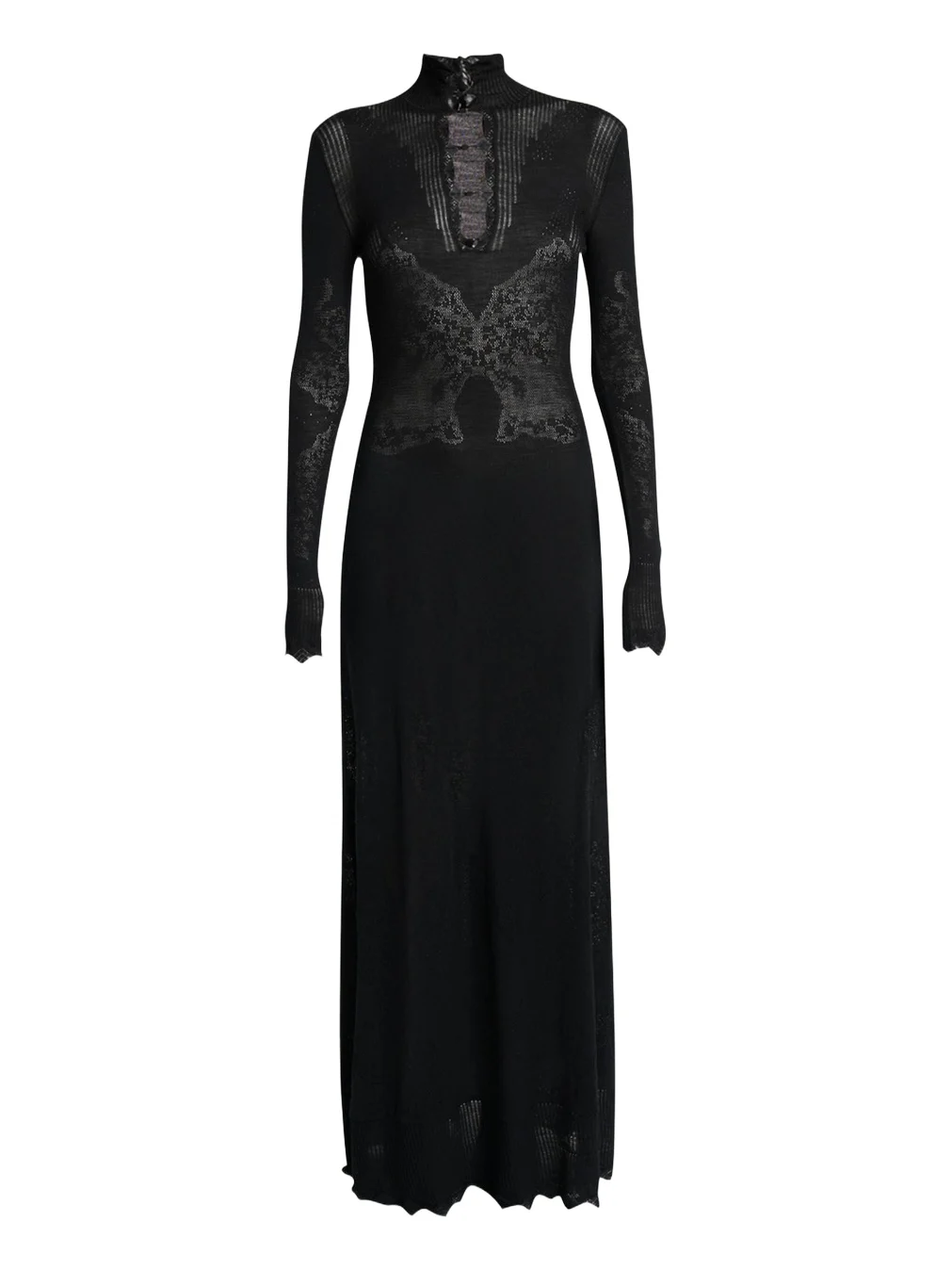 Gabriela Hearst Solace Wool Lace Knit Long-Sleeve Maxi Dress