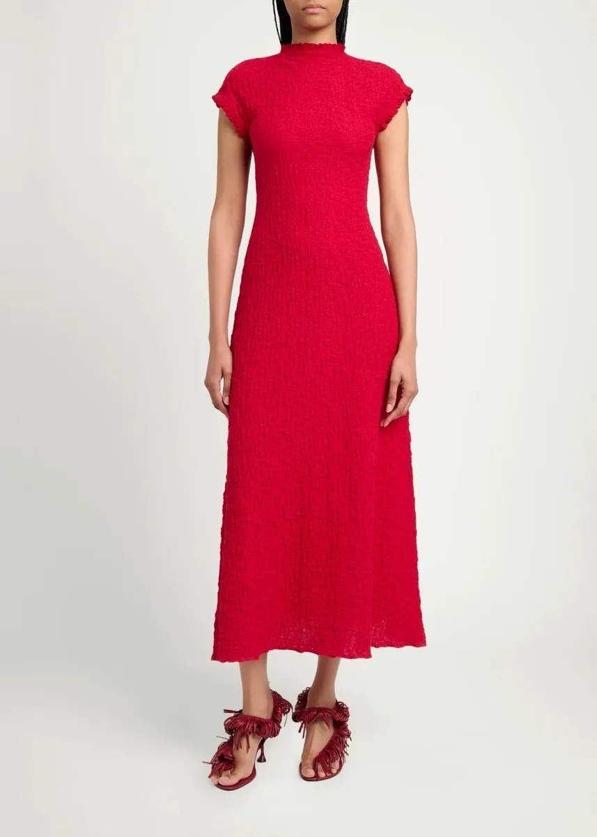Proenza Schouler White Label Cleo Stretch Jersey Jacquard A-Line Midi Dress | Thumbnail 2