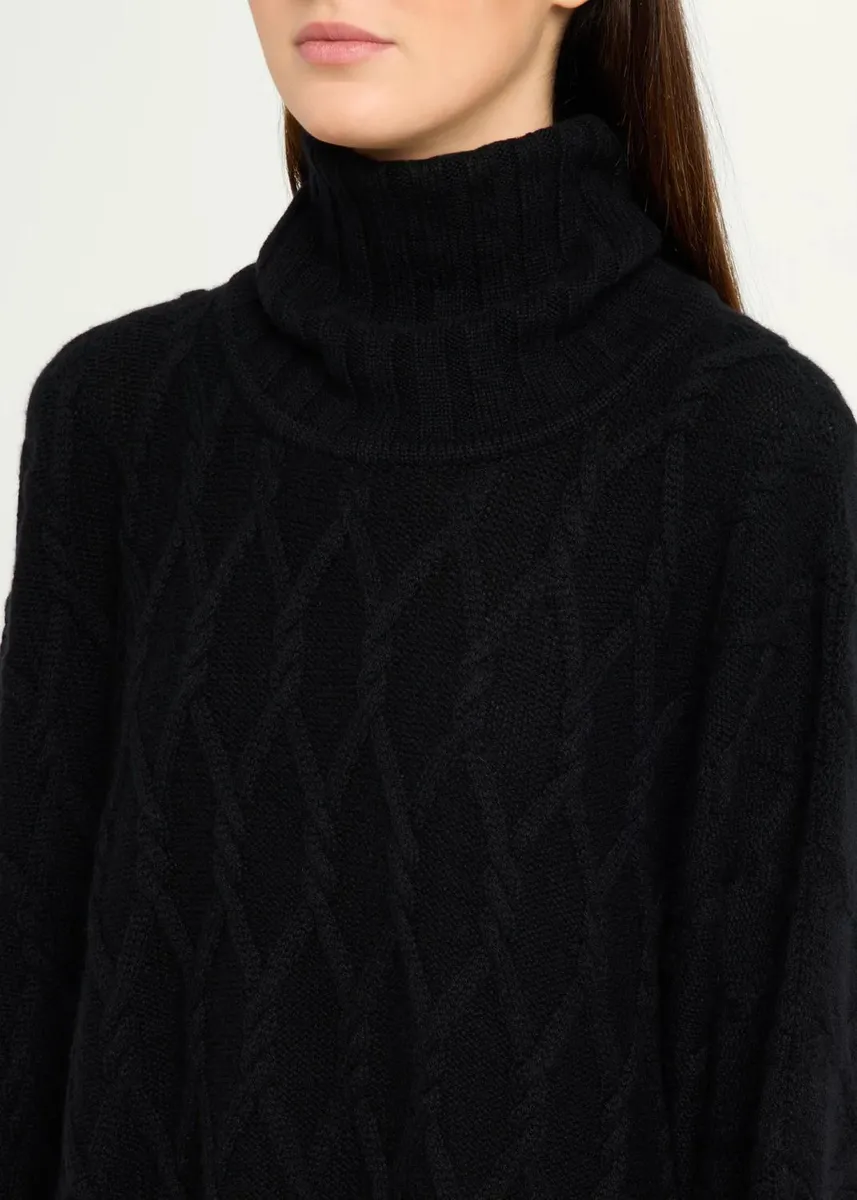 Eskandar Cashmere Cable Roll Neck - Long Length | Thumbnail 5