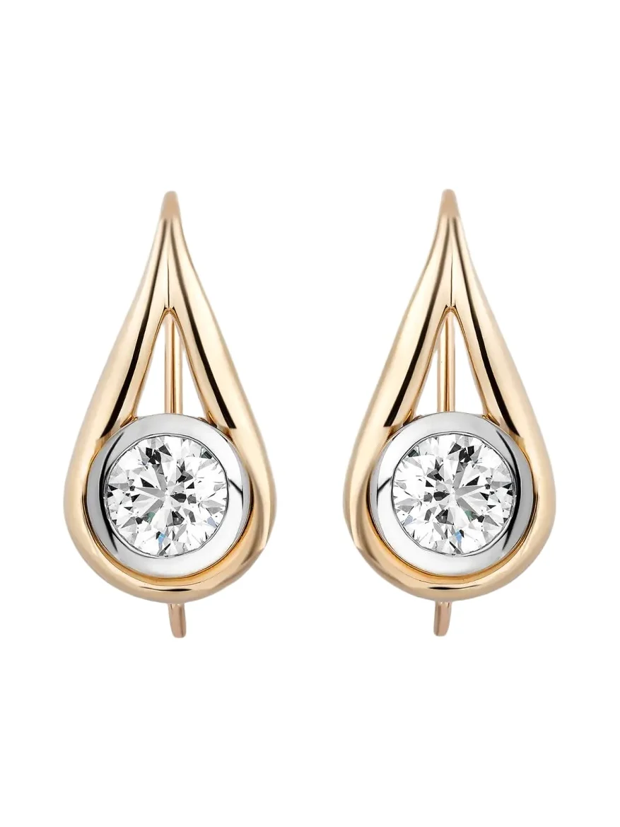 14K Lasso Drop Earrings with Diamonds