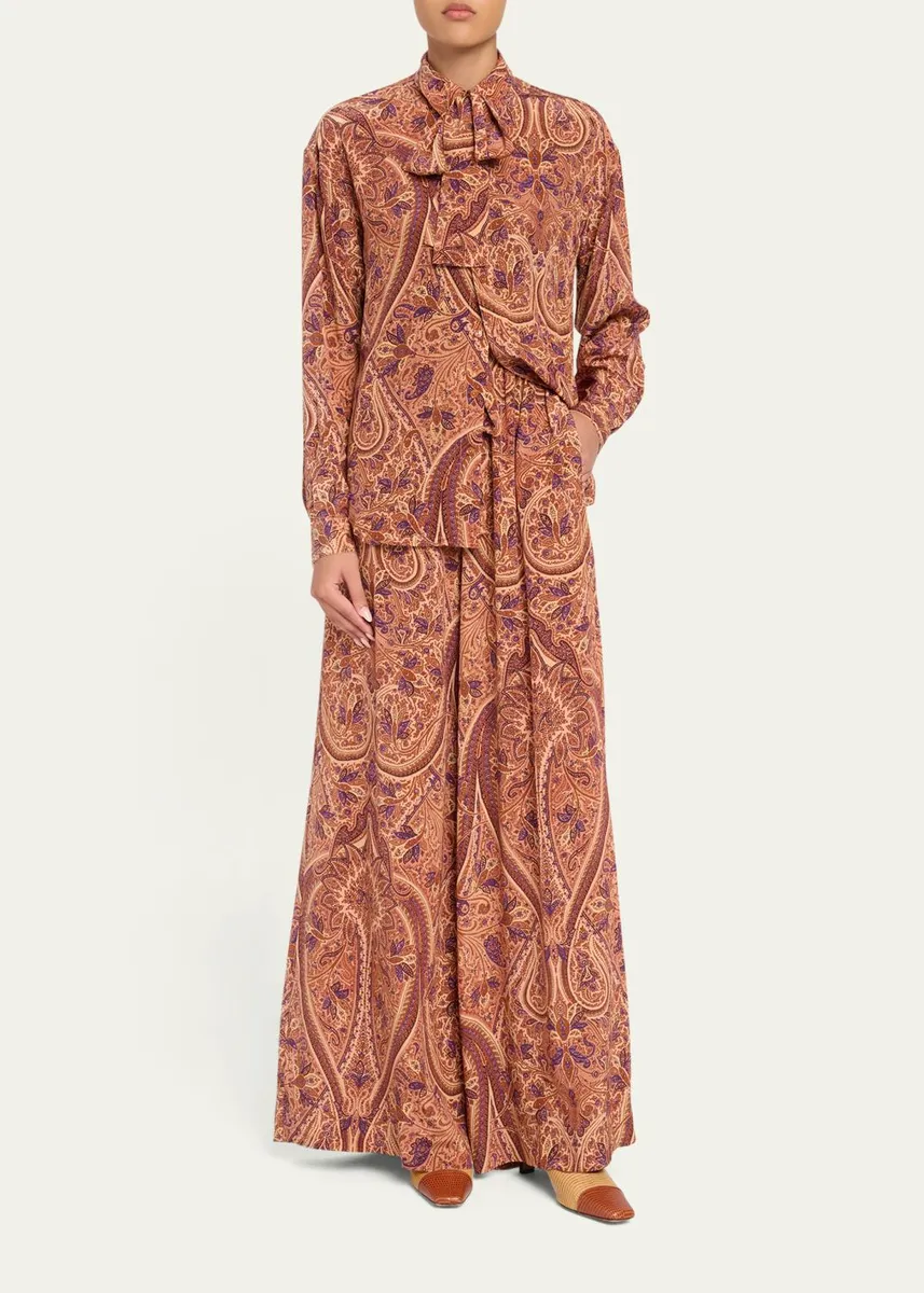 Ulla Johnson Sawyer High-Waist Wide-Leg Silk Pants | Thumbnail 2 Ulla Johnson Sawyer High-Waist Wide-Leg Silk Pants | Thumbnail 2