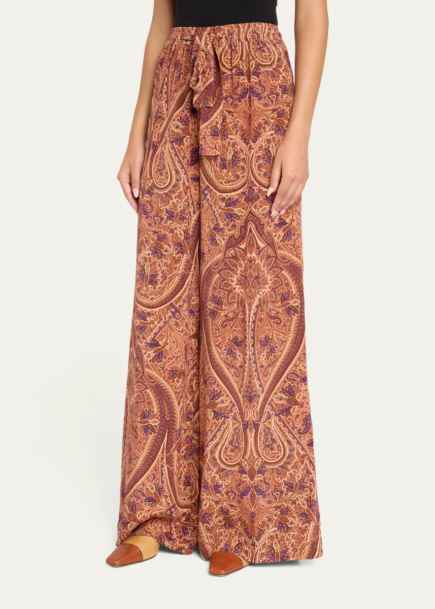 Ulla Johnson Sawyer High-Waist Wide-Leg Silk Pants | Thumbnail 4 Ulla Johnson Sawyer High-Waist Wide-Leg Silk Pants | Thumbnail 4
