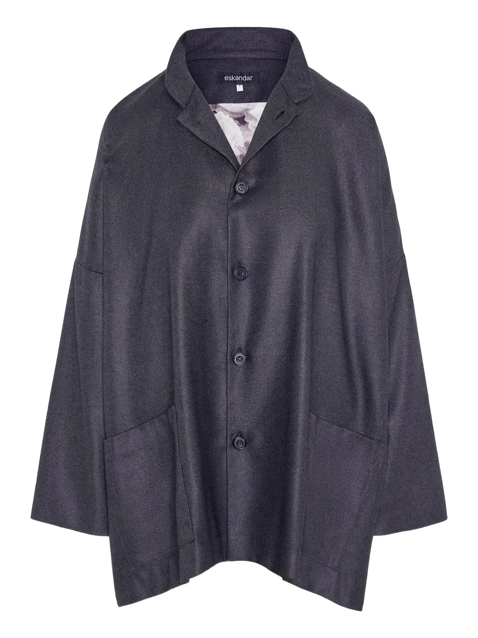 Silk Cashmere Mandarin Jacket - Long Silk Cashmere Mandarin Jacket - Long