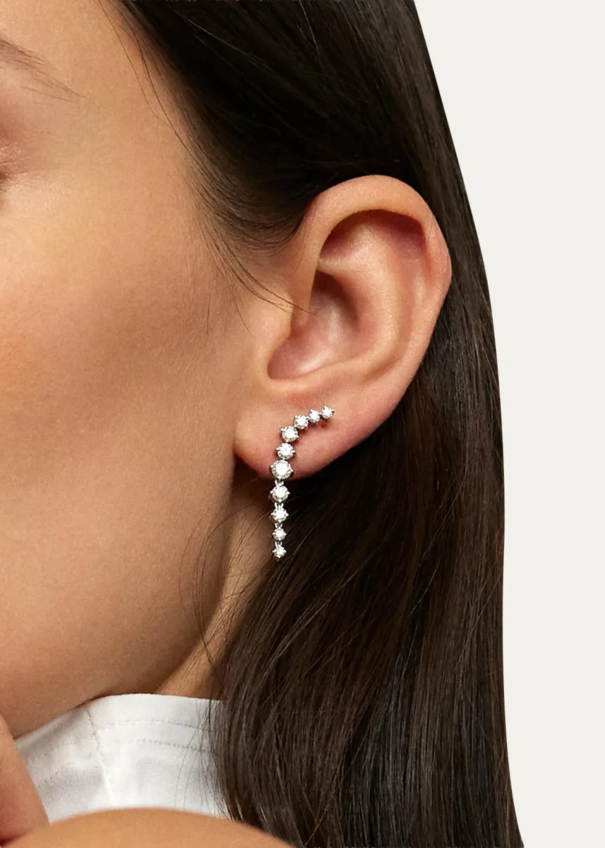 Melissa Kaye Aria Dagger 18K Yellow Gold Diamond Earrings | Thumbnail 2