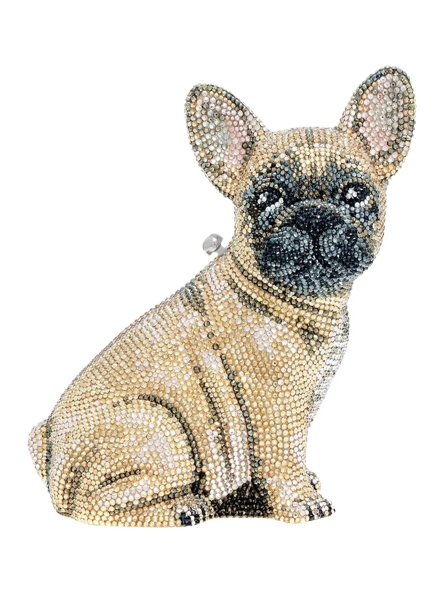 Judith Leiber Couture Pierre French Bulldog Crystal Clutch Bag