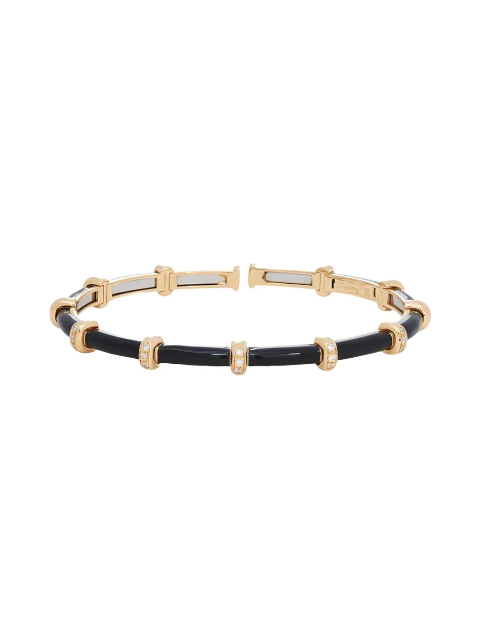 18K Yellow Gold Black Enamel Carly Bracelet with Diamonds 18K Yellow Gold Black Enamel Carly Bracelet with Diamonds