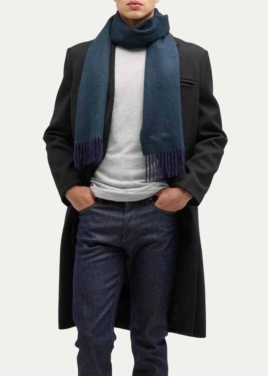 Begg x Co Men's Cashmere Arran Reversible Scarf | Thumbnail 2 Begg x Co Men's Cashmere Arran Reversible Scarf | Thumbnail 2