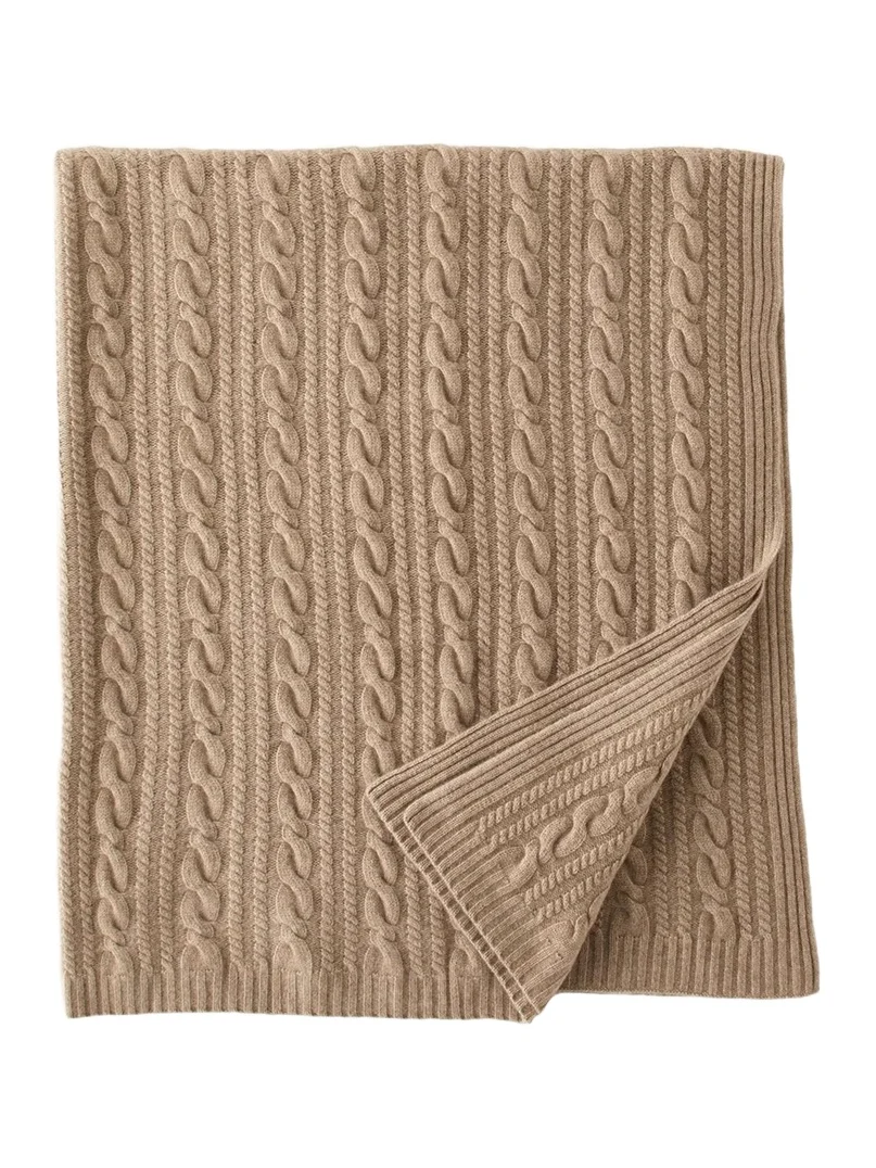 Sofia Cashmere Cable-Knit Cashmere Throw