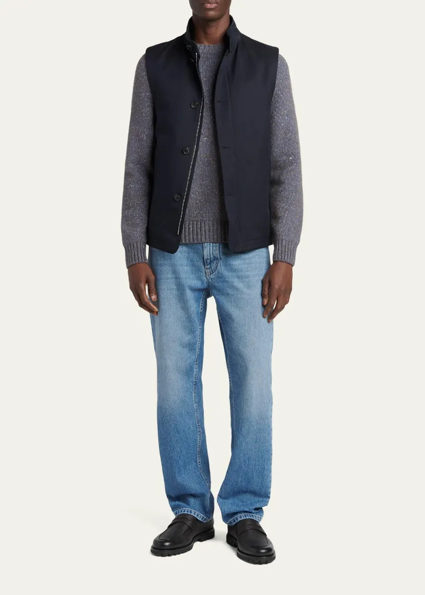 Zegna Men's Motorin Button-Front Vest | Thumbnail 2 Zegna Men's Motorin Button-Front Vest | Thumbnail 2