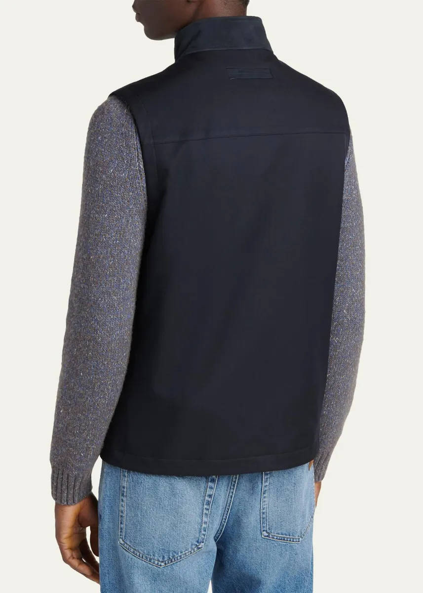 Zegna Men's Motorin Button-Front Vest | Thumbnail 3 Zegna Men's Motorin Button-Front Vest | Thumbnail 3