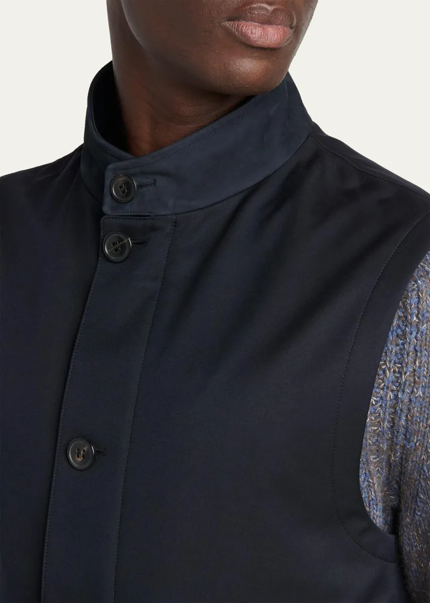 Zegna Men's Motorin Button-Front Vest | Thumbnail 5 Zegna Men's Motorin Button-Front Vest | Thumbnail 5