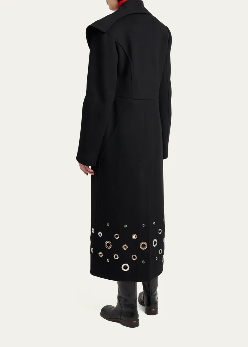 Proenza Schouler Alix Embellished Compact Melton Wool Long Coat | Thumbnail 3 Proenza Schouler Alix Embellished Compact Melton Wool Long Coat | Thumbnail 3