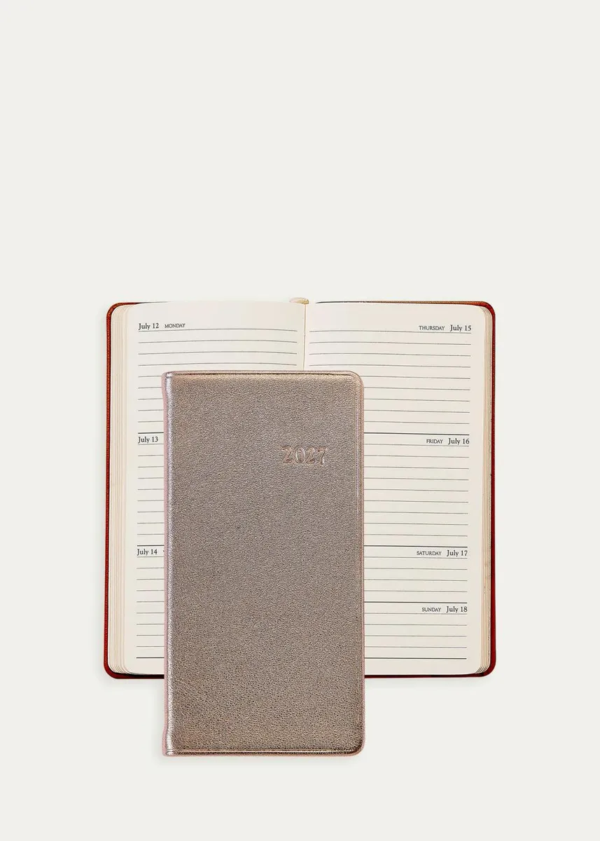 Graphic Image 2027 6" Leather Pocket Datebook | Thumbnail 2 Graphic Image 2027 6" Leather Pocket Datebook | Thumbnail 2