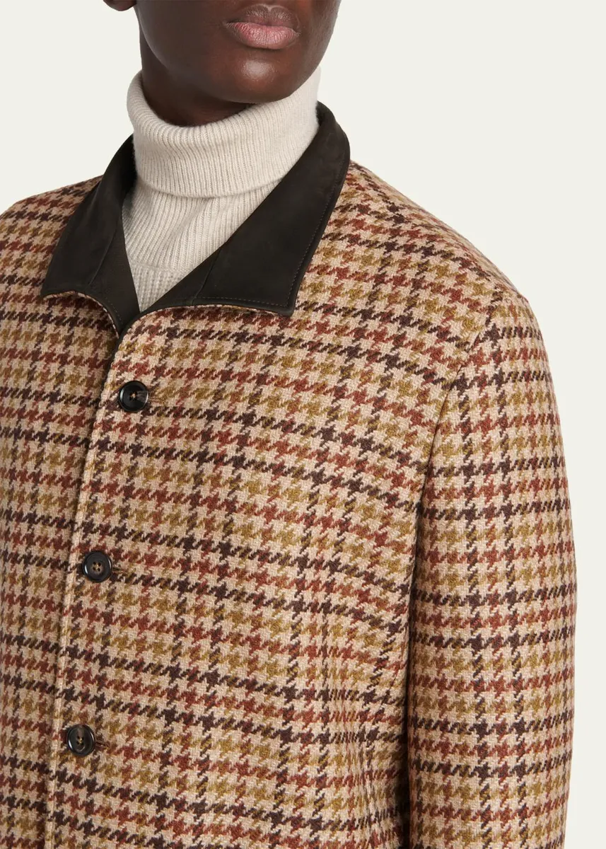 Zegna Men's Cashmere Houndstooth Shirt Jacket | Thumbnail 5 Zegna Men's Cashmere Houndstooth Shirt Jacket | Thumbnail 5