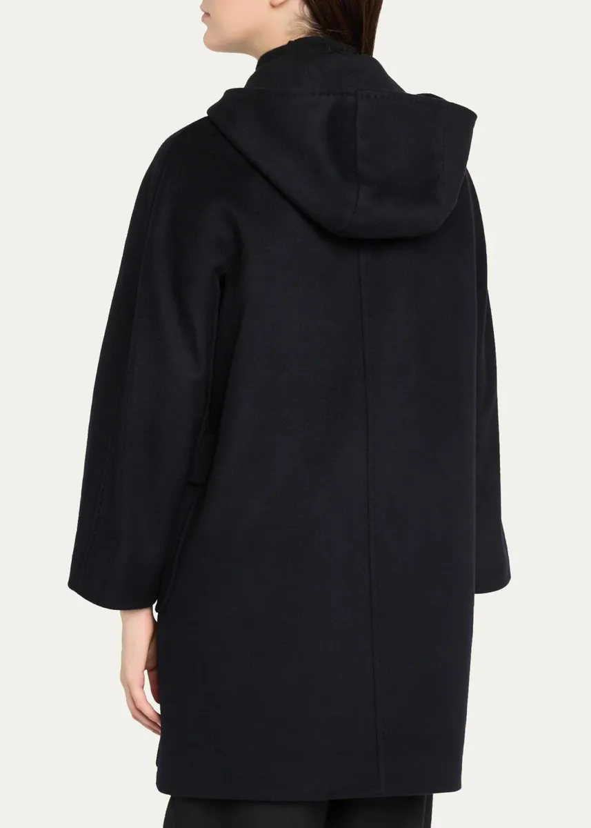 Cinzia Rocca Virgin Wool Hooded 3/4-Sleeve Coat | Thumbnail 3 Cinzia Rocca Virgin Wool Hooded 3/4-Sleeve Coat | Thumbnail 3