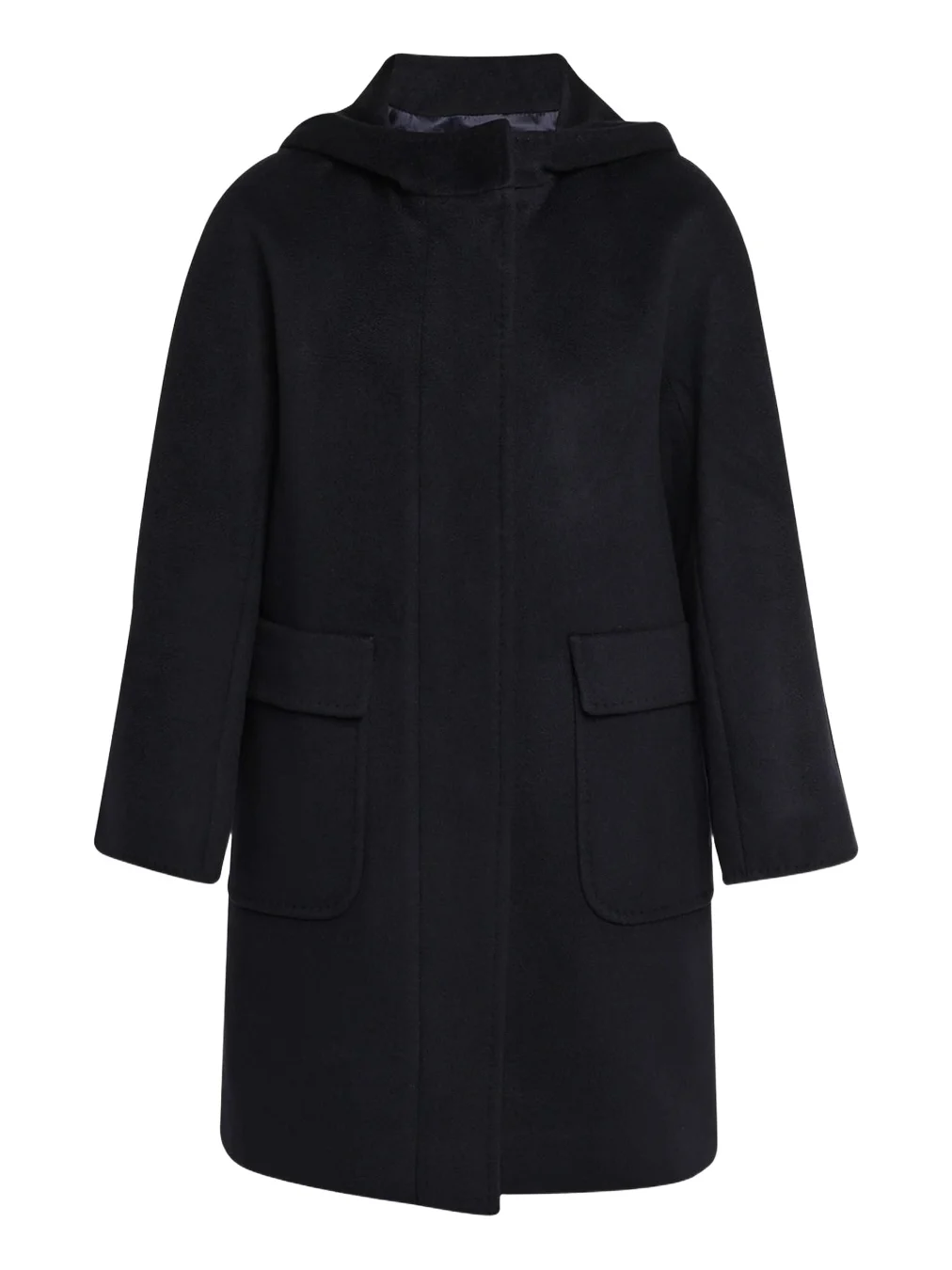 Cinzia Rocca Virgin Wool Hooded 3/4-Sleeve Coat