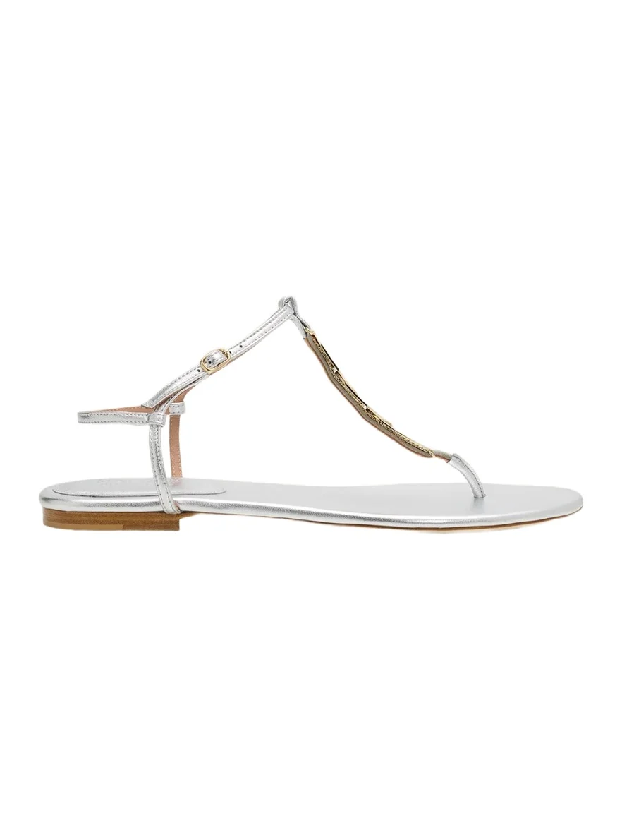 Malone Souliers Kali Metallic Leather Thong Sandals
