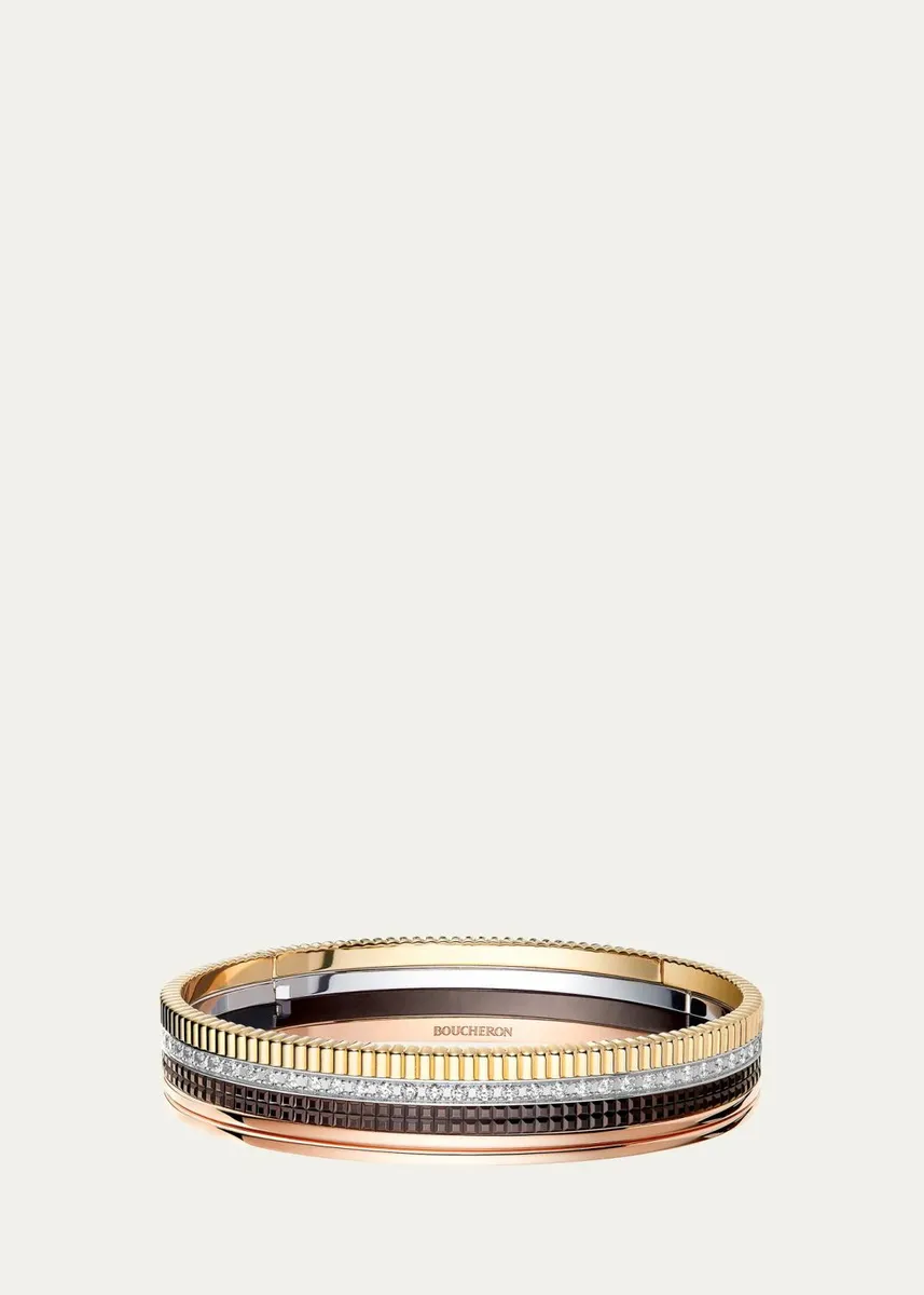 Boucheron Quatre Classique Tri-Tone 18K Gold, Diamond and PVD Bracelet | Thumbnail 2 Boucheron Quatre Classique Tri-Tone 18K Gold, Diamond and PVD Bracelet | Thumbnail 2