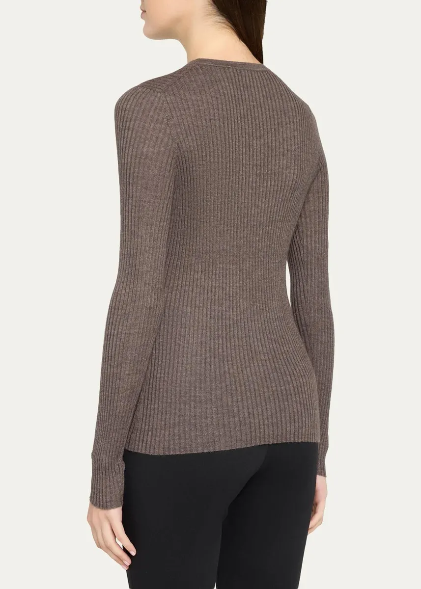 Gabriela Hearst Browning Cashmere-Silk Rib Crewneck Sweater | Thumbnail 3 Gabriela Hearst Browning Cashmere-Silk Rib Crewneck Sweater | Thumbnail 3