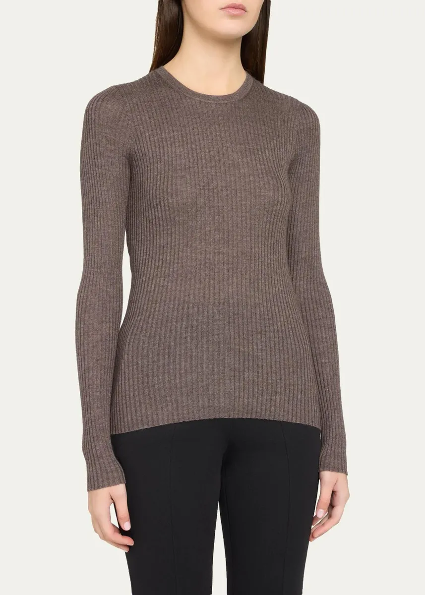 Gabriela Hearst Browning Cashmere-Silk Rib Crewneck Sweater | Thumbnail 4 Gabriela Hearst Browning Cashmere-Silk Rib Crewneck Sweater | Thumbnail 4