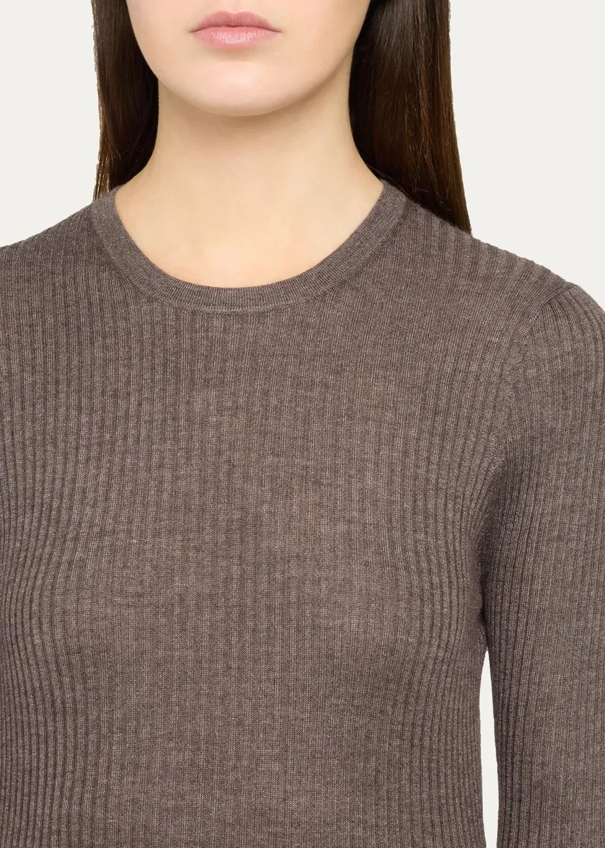 Gabriela Hearst Browning Cashmere-Silk Rib Crewneck Sweater | Thumbnail 5 Gabriela Hearst Browning Cashmere-Silk Rib Crewneck Sweater | Thumbnail 5