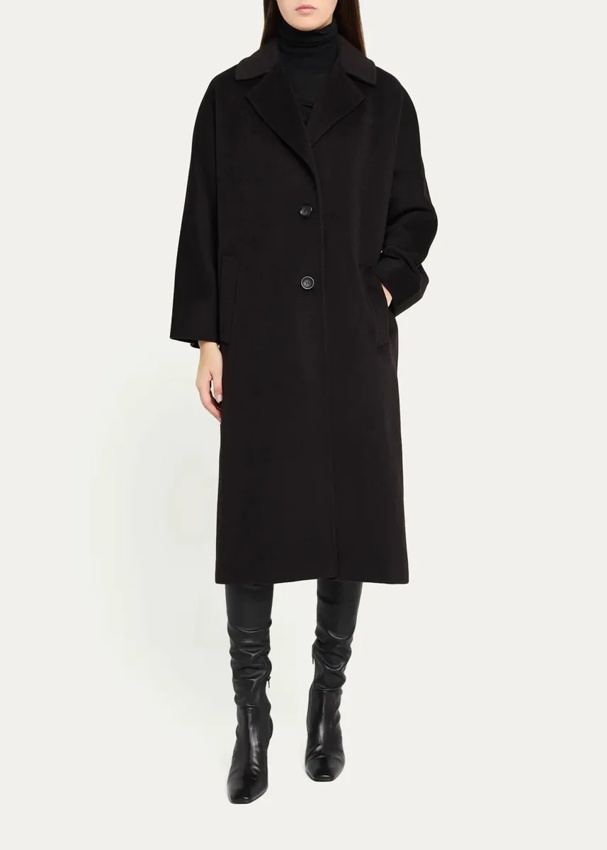 Cinzia Rocca Long Two-Button Notch-Collar Wool Coat | Thumbnail 2 Cinzia Rocca Long Two-Button Notch-Collar Wool Coat | Thumbnail 2