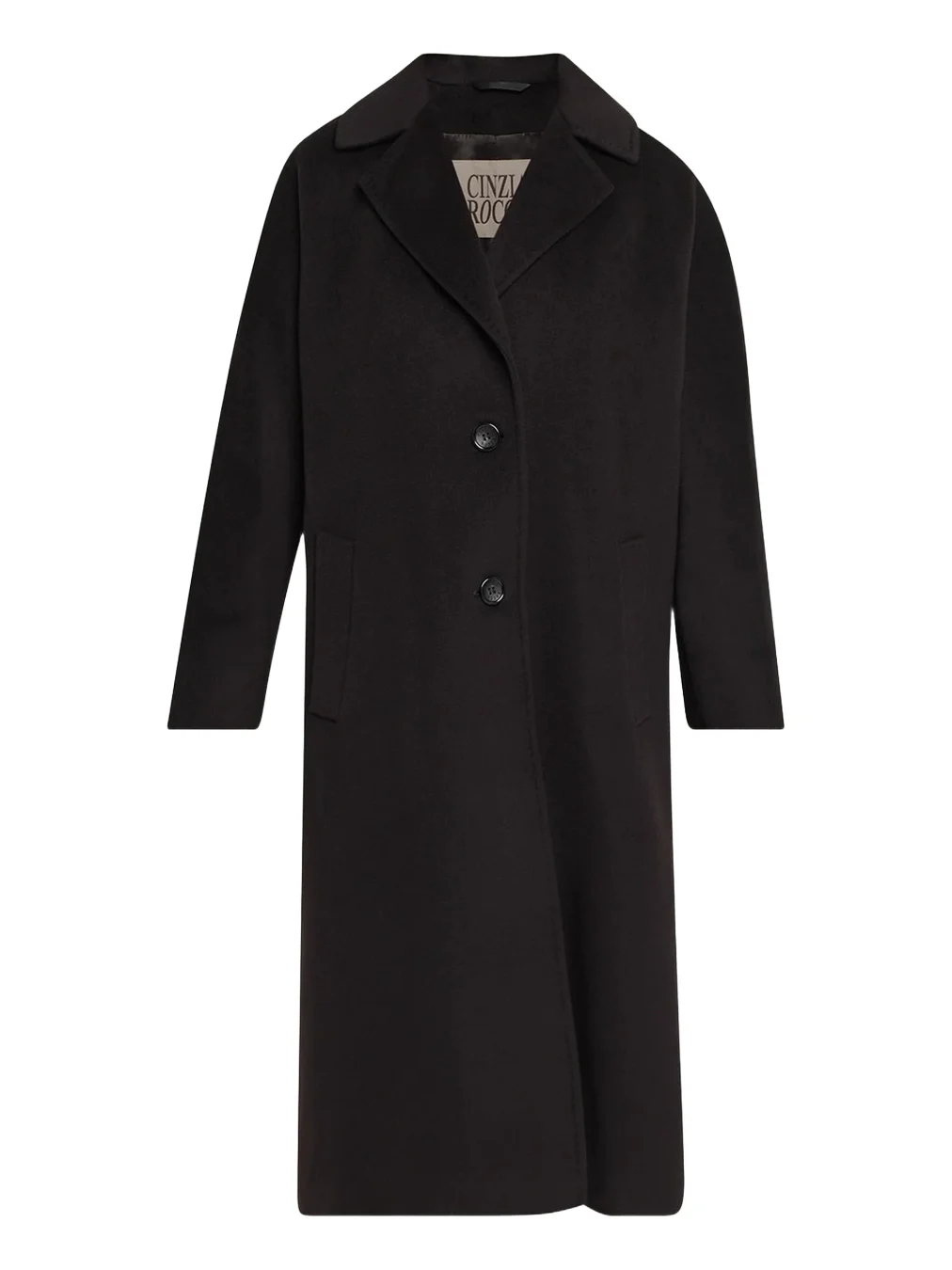 Cinzia Rocca Long Two-Button Notch-Collar Wool Coat