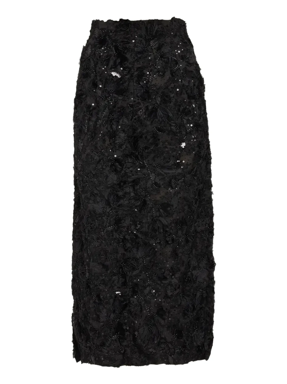 Embellished Deconstructed Organza Maxi Skirt