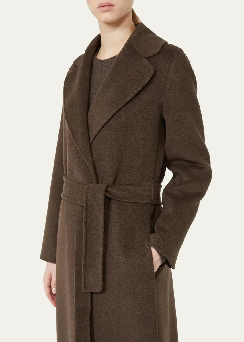 Max Mara Brushed Wool Belted Wrap Coat | Thumbnail 5