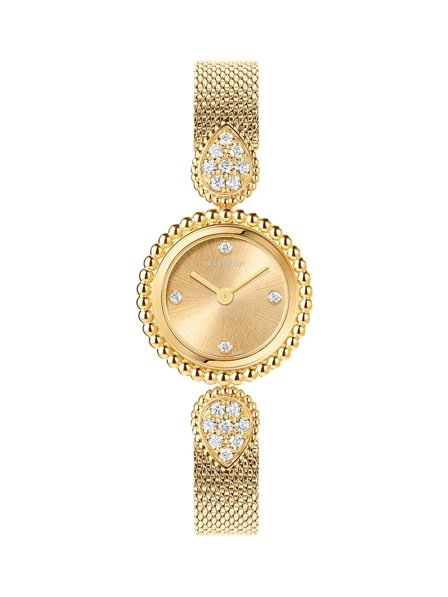 Boucheron Serpent Boheme 18K Yellow Gold Bracelet Watch with Diamonds, 23mm