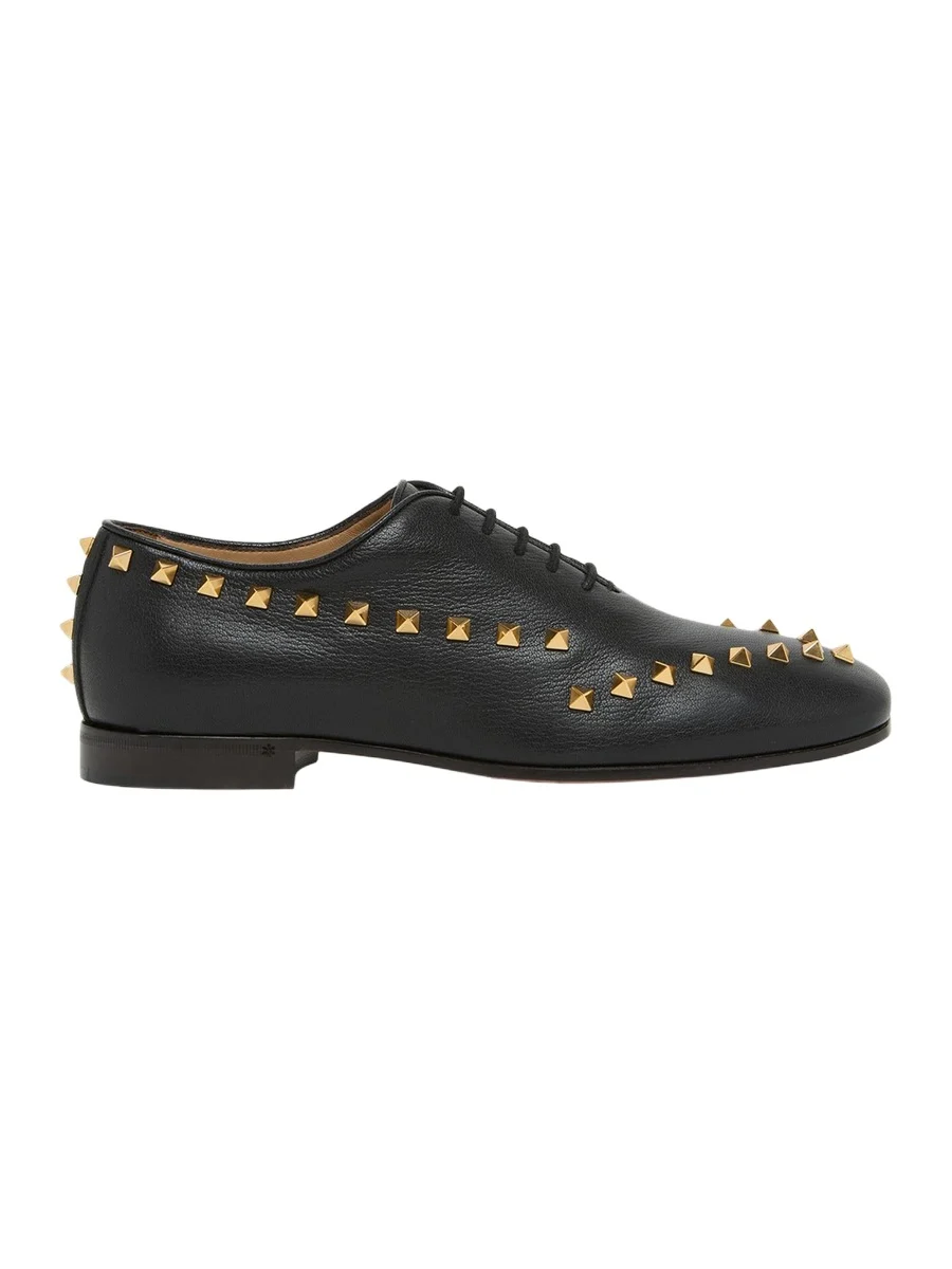 Valentino Garavani Men's Rockstud Leather Derby Shoes