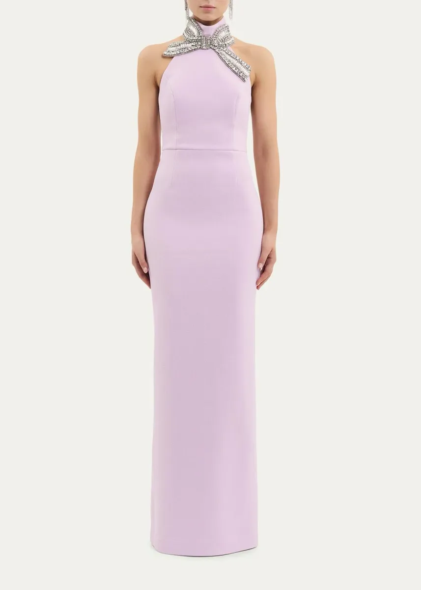 Rebecca Vallance Yolanda Diamante Bow Halter Column Gown | Thumbnail 2 Rebecca Vallance Yolanda Diamante Bow Halter Column Gown | Thumbnail 2