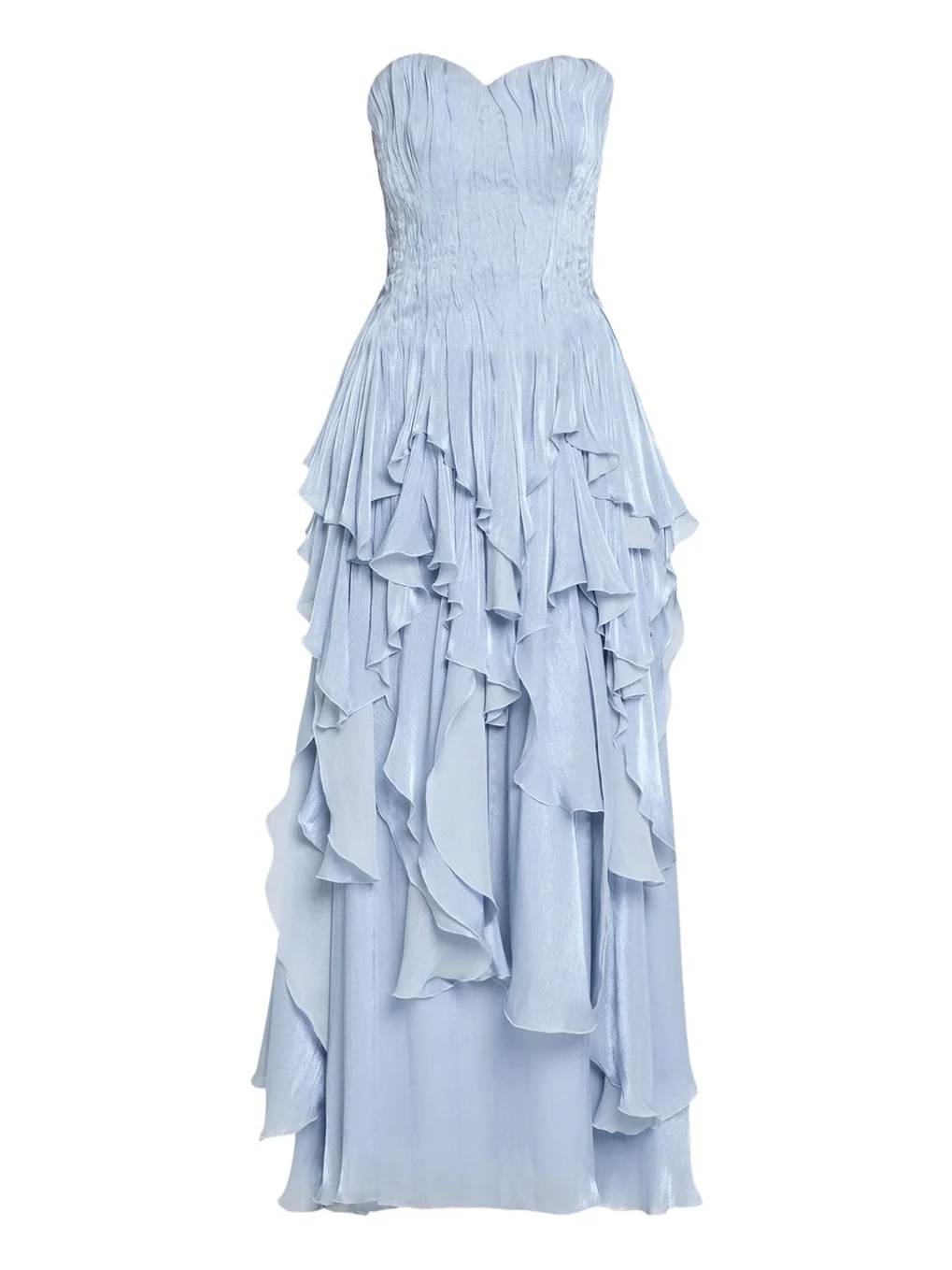 Gleam Strapless Ruffle Gown