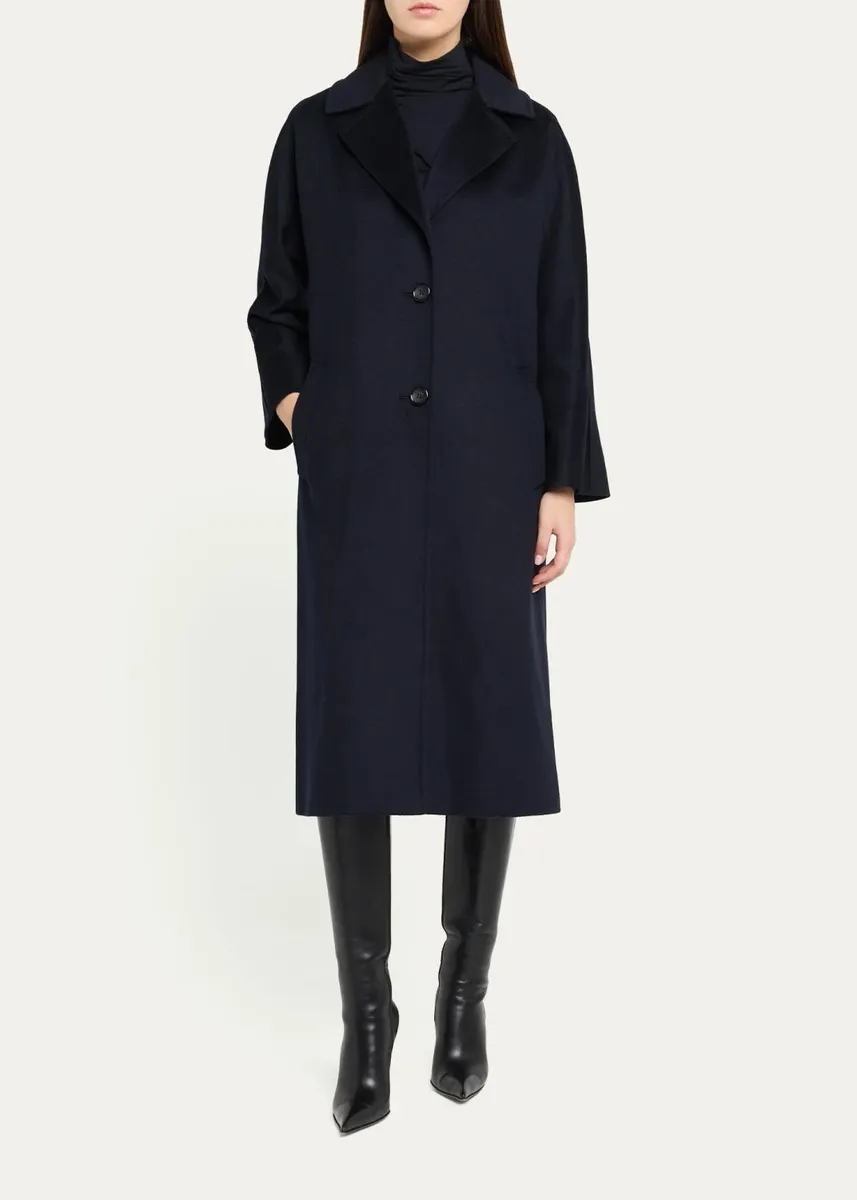 Cinzia Rocca Long Two-Button Notch-Collar Wool Coat | Thumbnail 2 Cinzia Rocca Long Two-Button Notch-Collar Wool Coat | Thumbnail 2