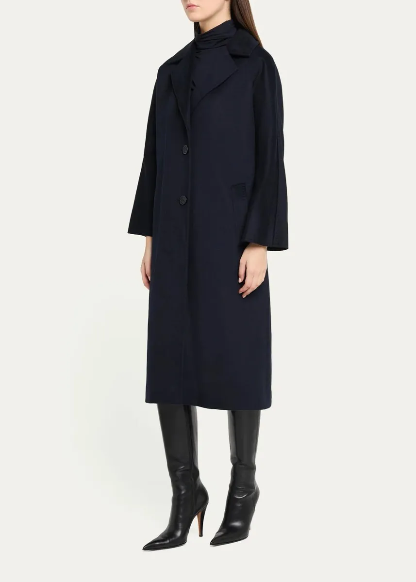 Cinzia Rocca Long Two-Button Notch-Collar Wool Coat | Thumbnail 4 Cinzia Rocca Long Two-Button Notch-Collar Wool Coat | Thumbnail 4
