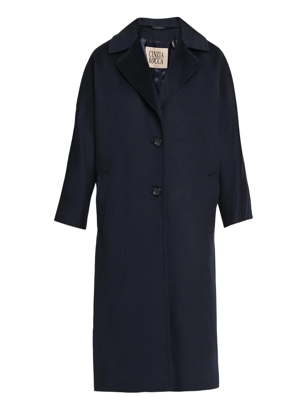 Cinzia Rocca Long Two-Button Notch-Collar Wool Coat