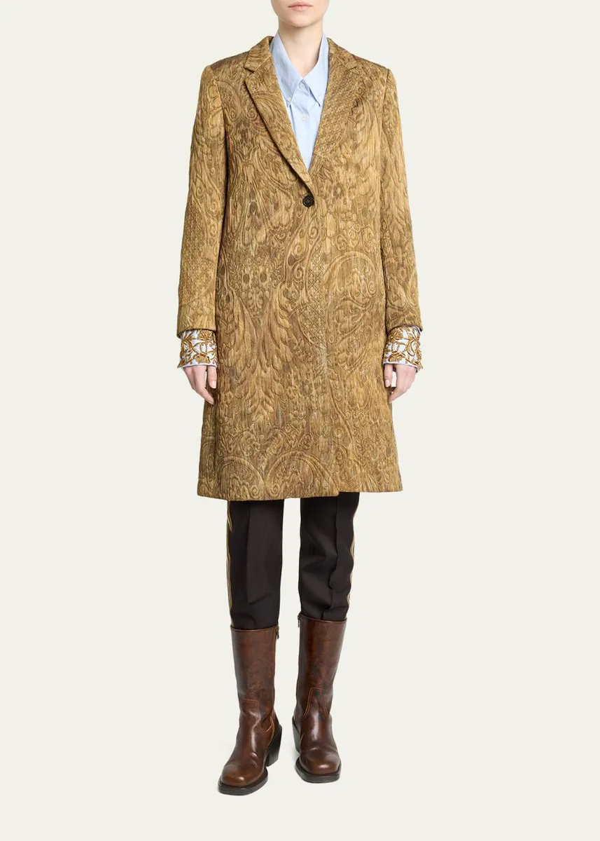 Dries Van Noten Paisley Jacquard Single-Breasted Coat | Thumbnail 2 Dries Van Noten Paisley Jacquard Single-Breasted Coat | Thumbnail 2