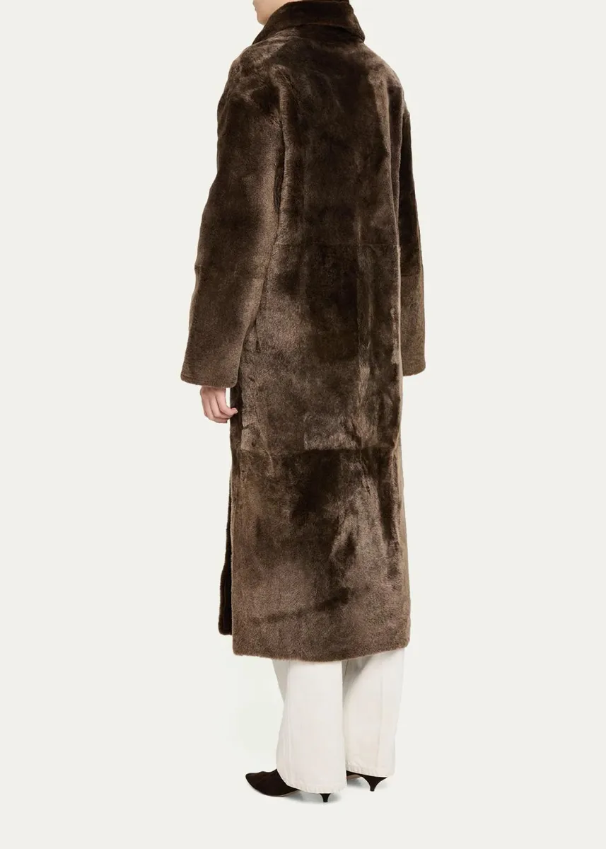 Yves Salomon Manteau Lamb Shearling Double-Breasted Long Coat | Thumbnail 3 Yves Salomon Manteau Lamb Shearling Double-Breasted Long Coat | Thumbnail 3