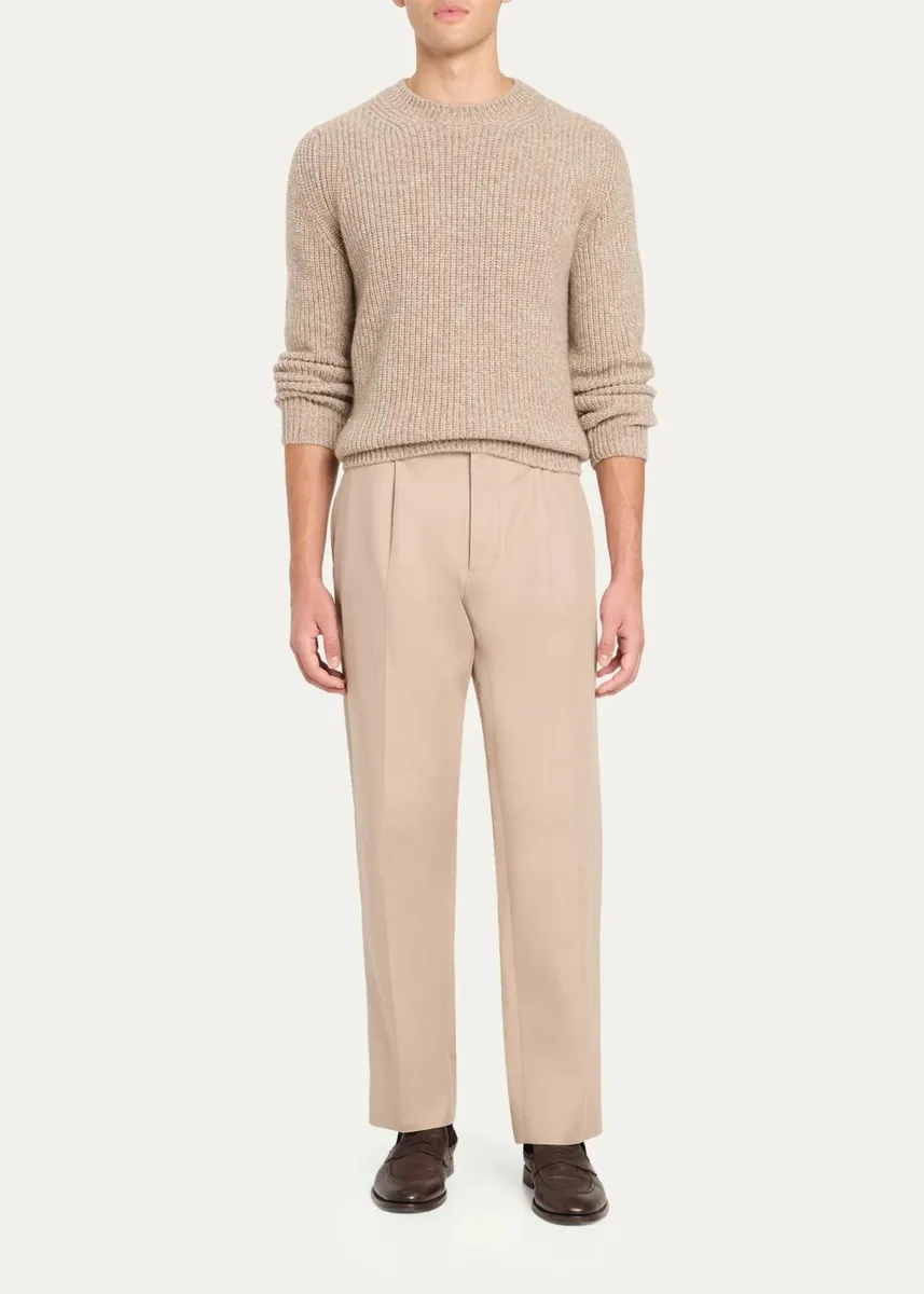 Cesare Attolini Men's Cashmere Rib-Knit Crewneck Sweater | Thumbnail 2 Cesare Attolini Men's Cashmere Rib-Knit Crewneck Sweater | Thumbnail 2