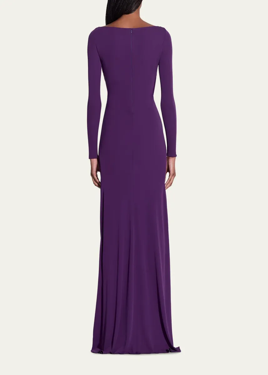 Alex Perry Long-Sleeve Twisted Jersey Gown | Thumbnail 3 Alex Perry Long-Sleeve Twisted Jersey Gown | Thumbnail 3