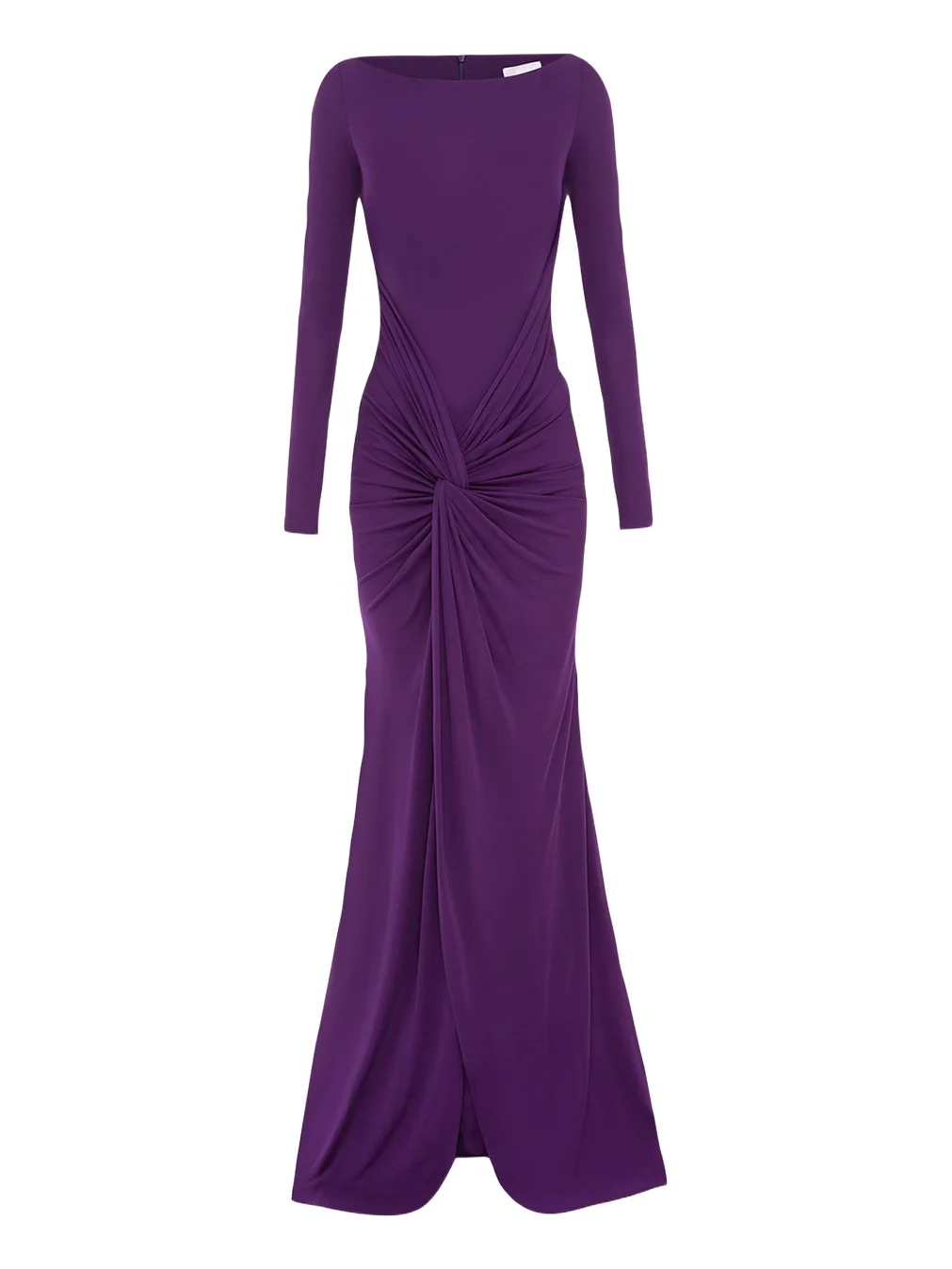 Alex Perry Long-Sleeve Twisted Jersey Gown