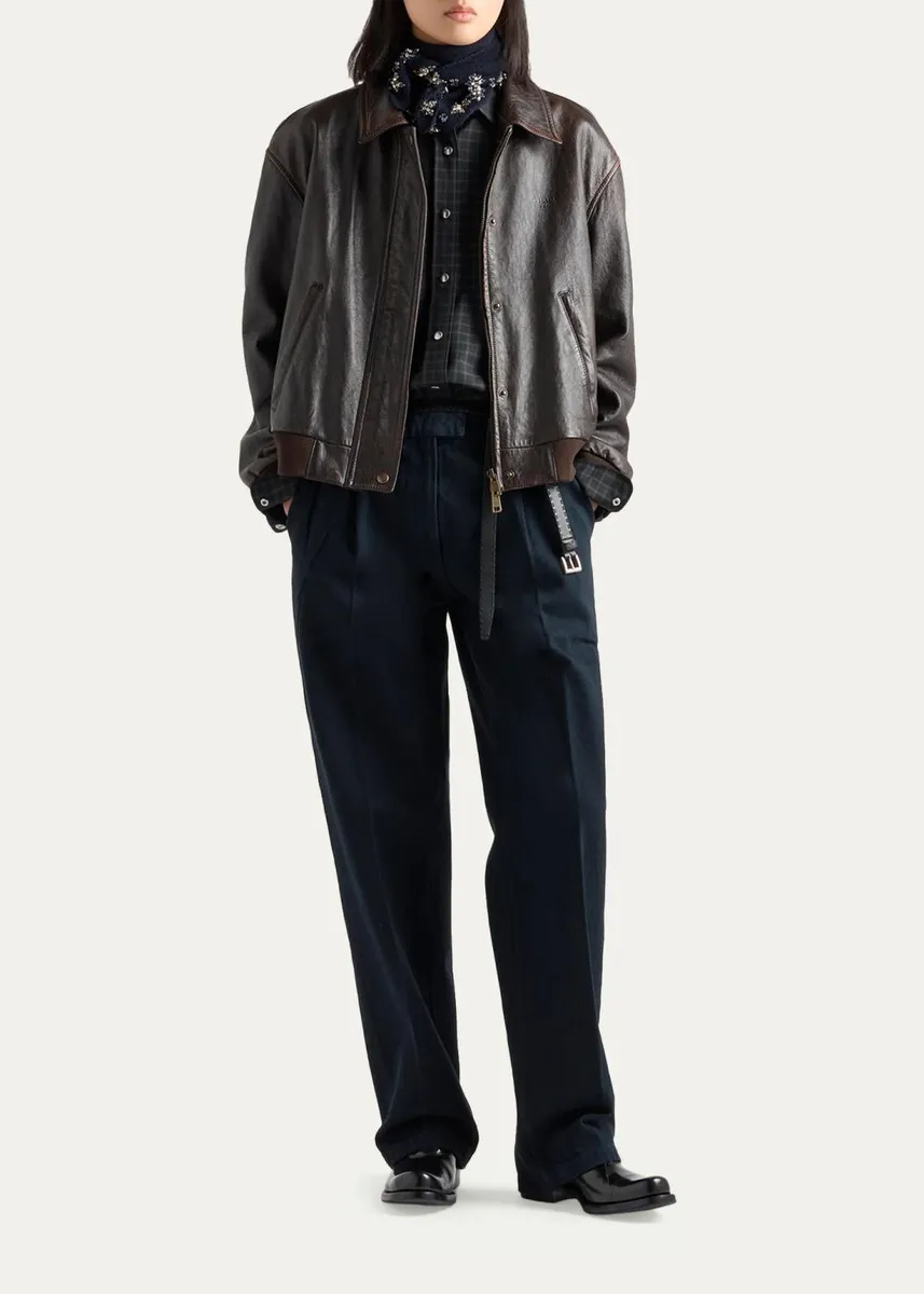 Prada Checked Wool-Blend Shirt | Thumbnail 2 Prada Checked Wool-Blend Shirt | Thumbnail 2