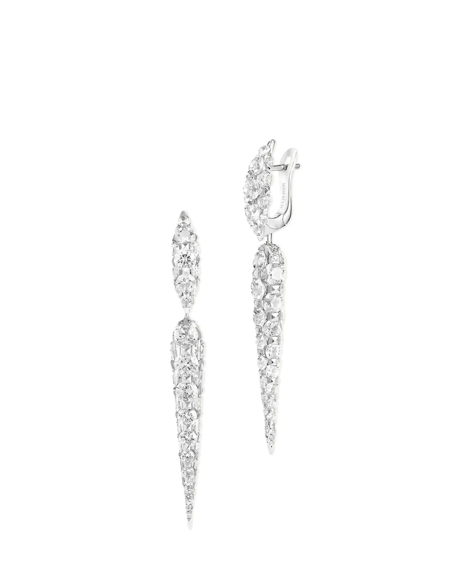Boghossian Merveilles Icicle 18K White Gold Diamond Small Earrings | Thumbnail 2 Boghossian Merveilles Icicle 18K White Gold Diamond Small Earrings | Thumbnail 2
