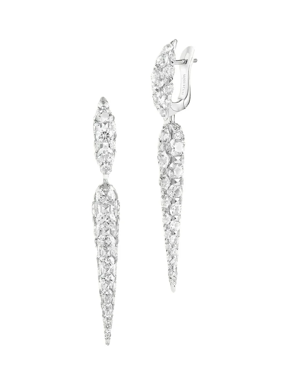 Merveilles Icicle 18K White Gold Diamond Small Earrings Merveilles Icicle 18K White Gold Diamond Small Earrings