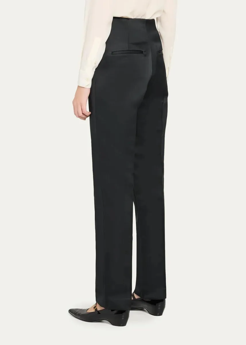 PRABAL GURUNG Carrot Pleated Satin Tapered-Leg Trousers | Thumbnail 3 PRABAL GURUNG Carrot Pleated Satin Tapered-Leg Trousers | Thumbnail 3