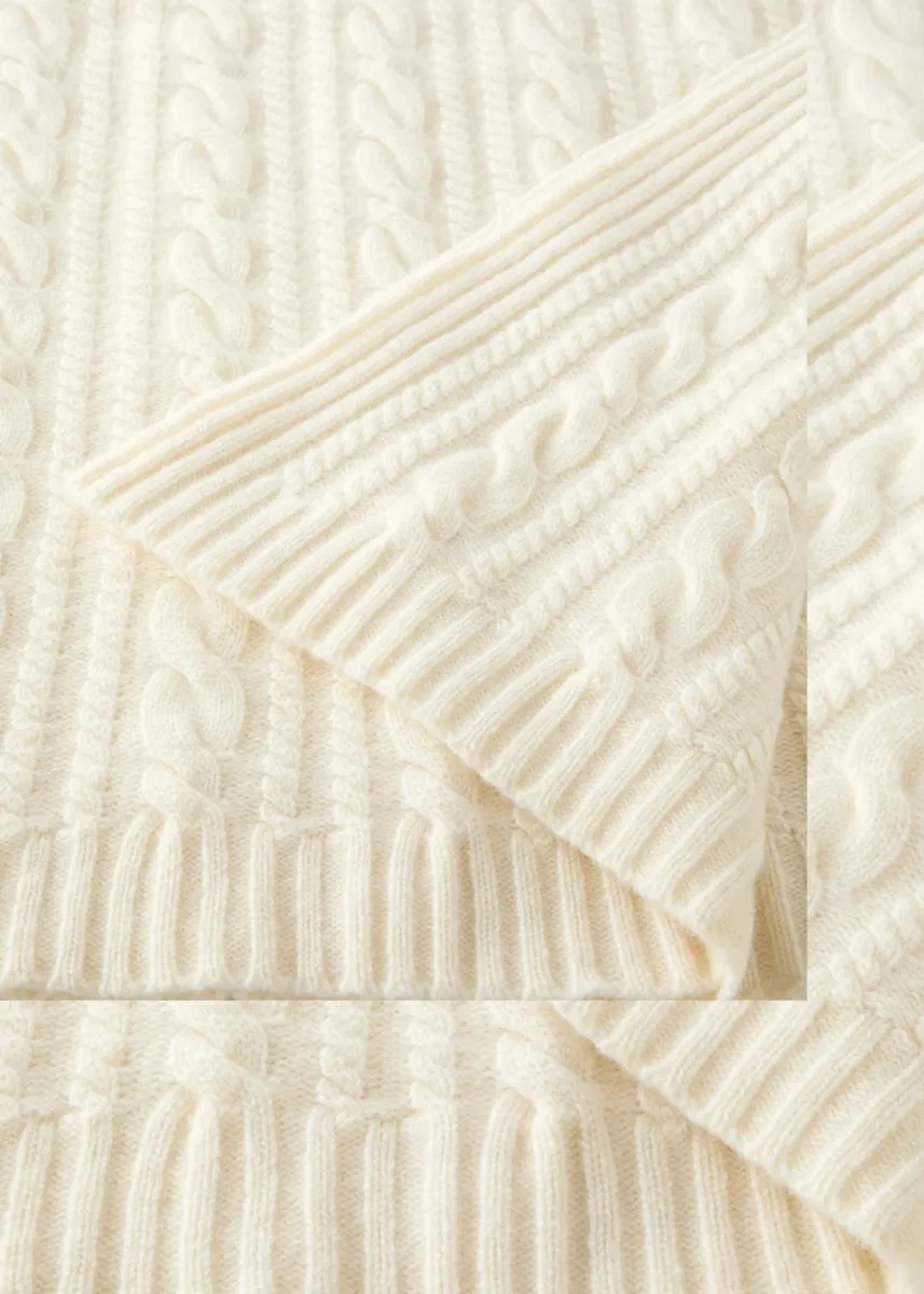Sofia Cashmere Cable-Knit Cashmere Throw | Thumbnail 2