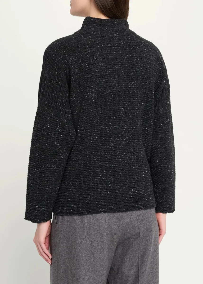 Eskandar 3/4 Width High Neck Cardigan - Mid Length | Thumbnail 3 Eskandar 3/4 Width High Neck Cardigan - Mid Length | Thumbnail 3